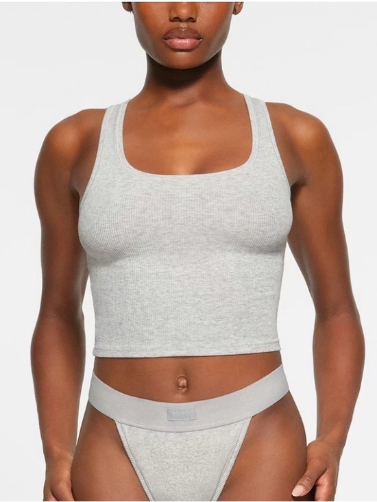 SKIMS Tops - SKIMS Cotton Ribbed Tank Top in Light Heather Grey